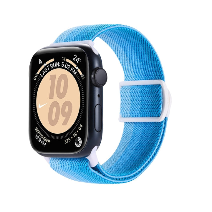 Lisslune | For Apple Watch Series 8 45mm Carbon Fiber Structure Snap-Buckle Nylon Watch Band (Gradient Blue)