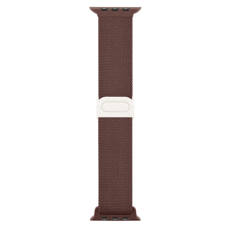 Lisslune | For Apple Watch SE 2022 40mm Carbon Fiber Texture Snap-Buckle Nylon Watch Band (Smoke Purple)
