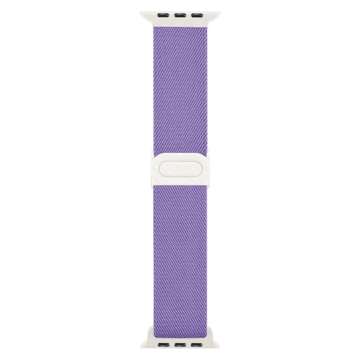 Lisslune | For Apple Watch SE 2022 40 mm Carbon fiber texture Snap buckle Nylon watch band (Purple)