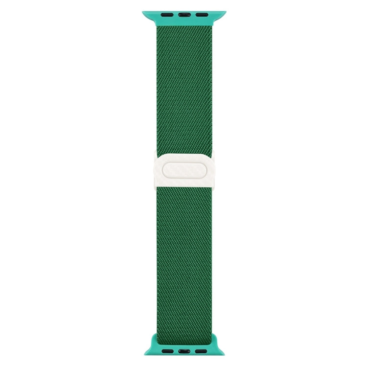 Lisslune | For Apple Watch Series 3 42mm Carbon fiber texture snap buckle nylon watch band (Green)
