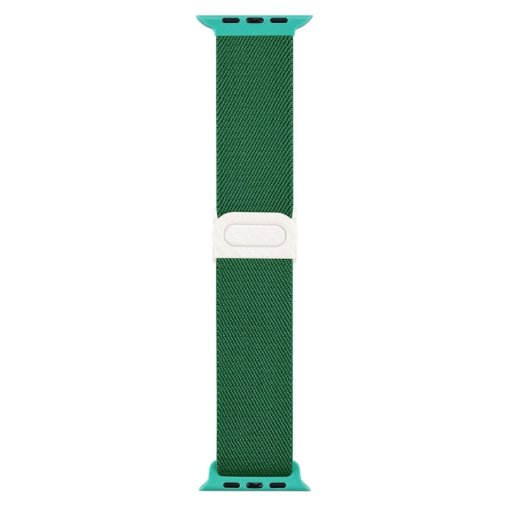 Lisslune | For Apple Watch Series 3 42mm Carbon fiber texture snap buckle nylon watch band (Green)