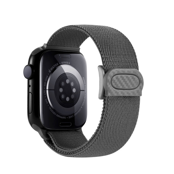 Lisslune | For Apple Watch Series 2 42mm Carbon Fiber Texture Snap Buckle Nylon Watch Band (Gray)