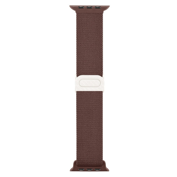 Lisslune | For Apple Watch Series 2 42mm Carbon Fiber Texture Snap Closure Nylon Watch Band (Smoke Purple)