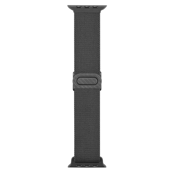 Lisslune | For Apple Watch Series 2 38mm Carbon Fiber Texture Snap-Buckle Nylon Watch Strap (Gray)