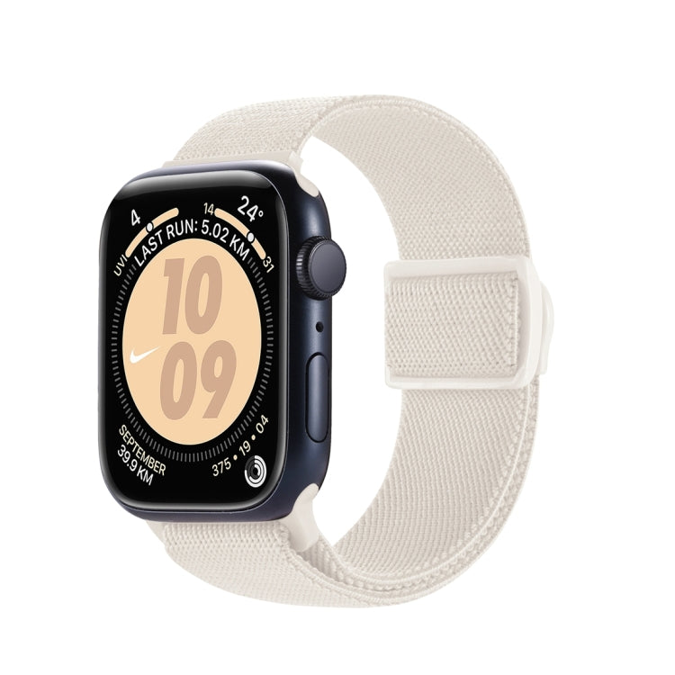 Lisslune | For Apple Watch 42mm Carbon Fiber Textured Snap-Buckle Nylon Watch Strap (Starlight)