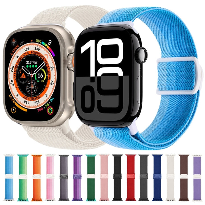 Lisslune | For Apple Watch Series 8 45mm Carbon Fiber Structure Snap-Buckle Nylon Watch Band (Gradient Blue)