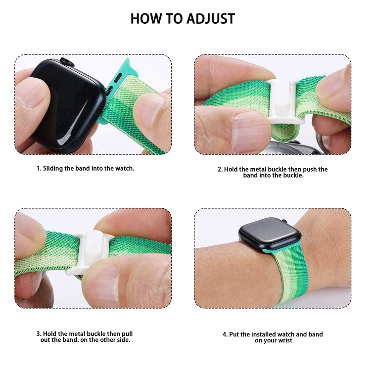 Lisslune | For Apple Watch SE 2023 44mm Carbon Fiber Texture Snap Closure Nylon Watch Band (Blue)