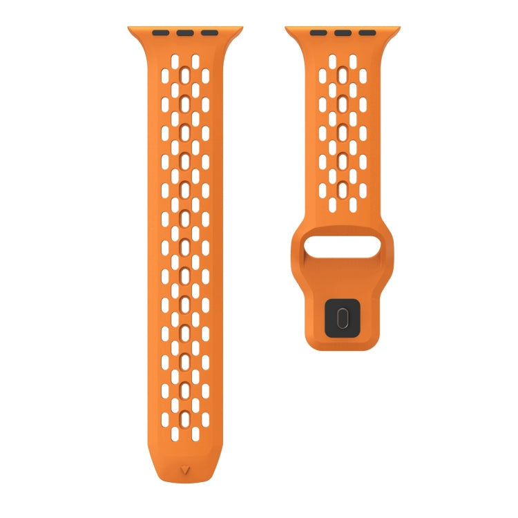 Lisslune | For Apple Watch Ultra 49mm Oval Holes Fluoro Rubber Watch Strap (Orange)
