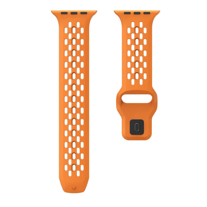 Lisslune | For Apple Watch Ultra 49mm Oval Holes Fluoro Rubber Watch Strap (Orange)