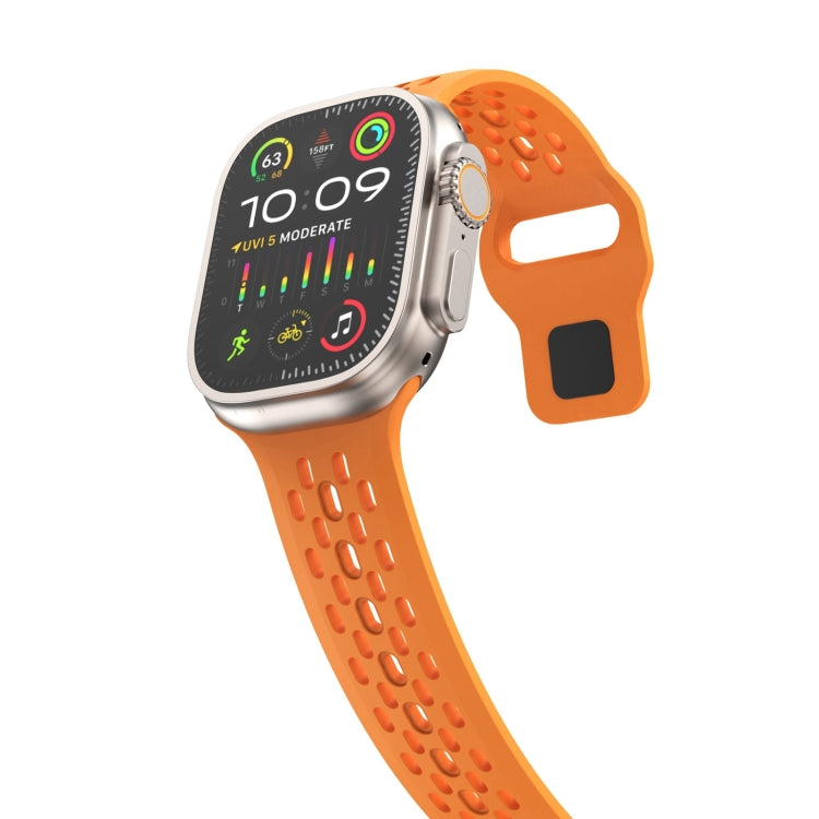 Lisslune | For Apple Watch Ultra 49mm Oval Holes Fluoro Rubber Watch Strap (Orange)