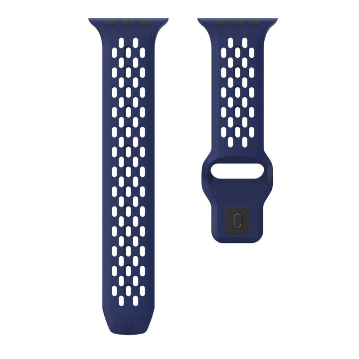 Lisslune | For Apple Watch Ultra 49mm Oval Holes Fluororubber Band (Midnight Blue)