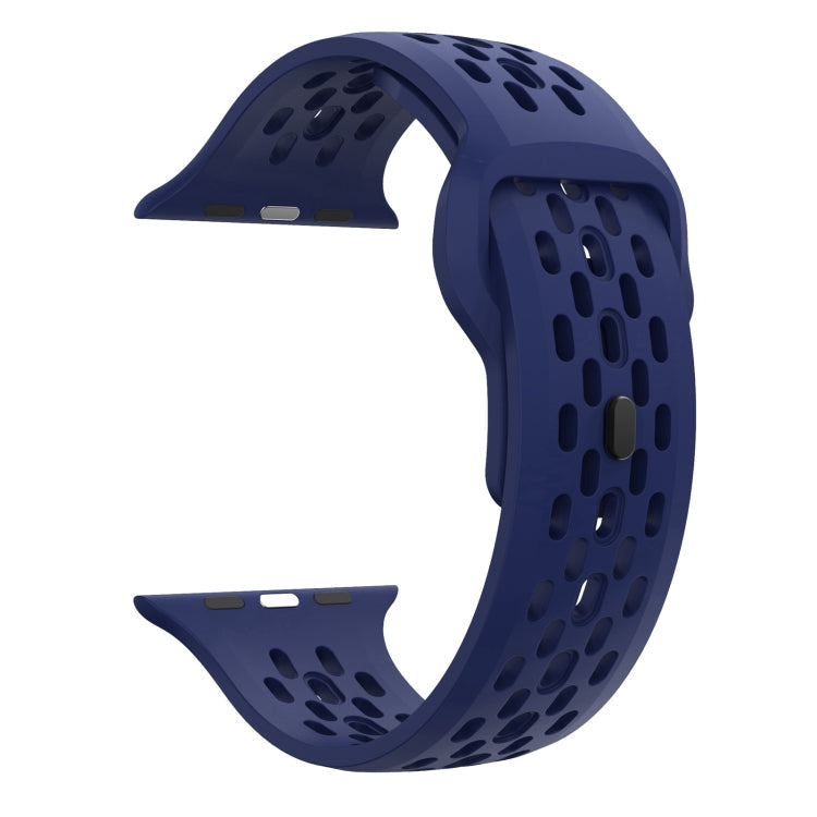 Lisslune | For Apple Watch Ultra 49mm Oval Holes Fluororubber Band (Midnight Blue)