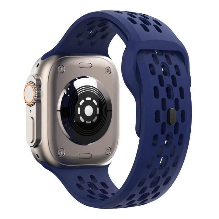 Lisslune | For Apple Watch Ultra 49mm Oval Holes Fluororubber Band (Midnight Blue)