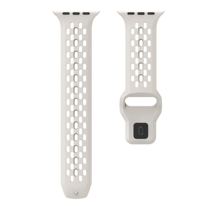 Lisslune | For Apple Watch Ultra 49mm Oval Holes Fluororubber Watch Band (Starlight)
