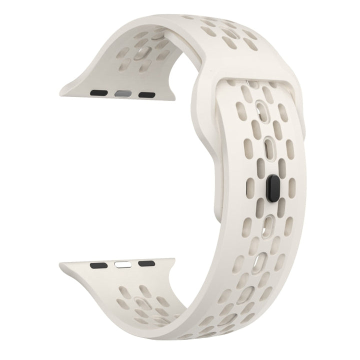 Lisslune | For Apple Watch Ultra 49mm Oval Holes Fluororubber Watch Band (Starlight)