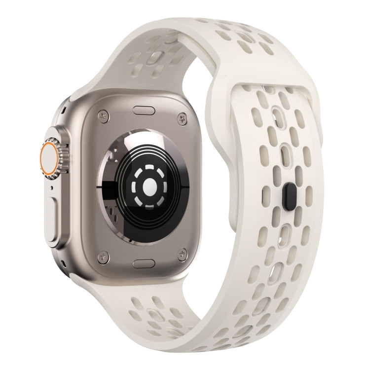 Lisslune | For Apple Watch Ultra 49mm Oval Holes Fluororubber Watch Band (Starlight)