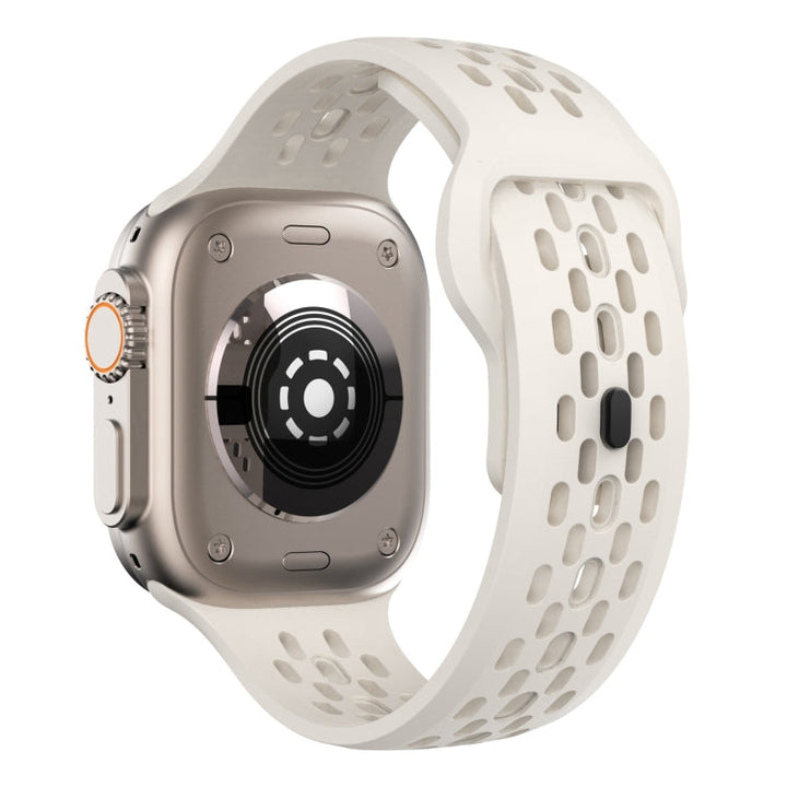 Lisslune | For Apple Watch Ultra 49mm Oval Holes Fluororubber Watch Band (Starlight)