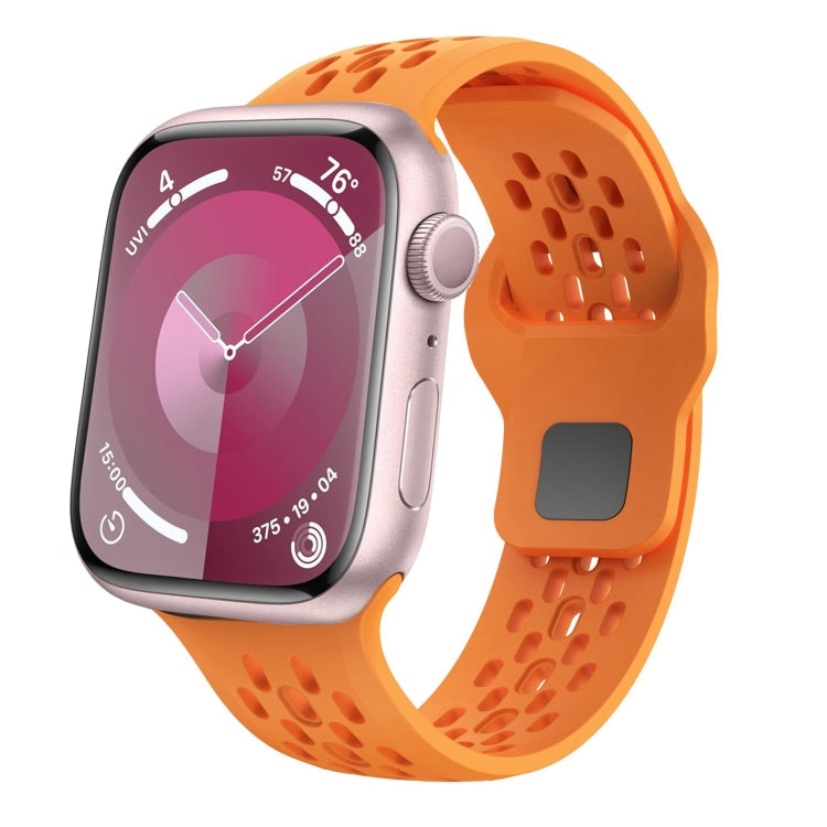 Lisslune | For Apple Watch 42mm Oval Holes Fluororubber Band (Orange)