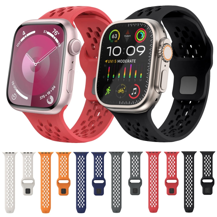 Lisslune | For Apple Watch Ultra 49mm Oval Holes Fluororubber Band (Midnight Blue)