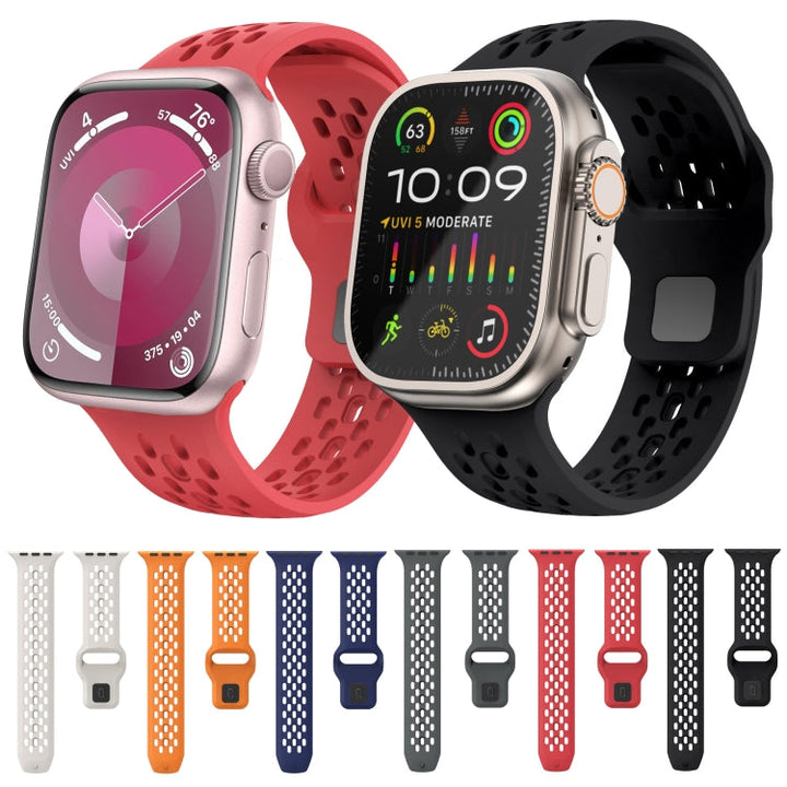 Lisslune | For Apple Watch Ultra 49mm Oval Holes Fluororubber Watch Band (Starlight)
