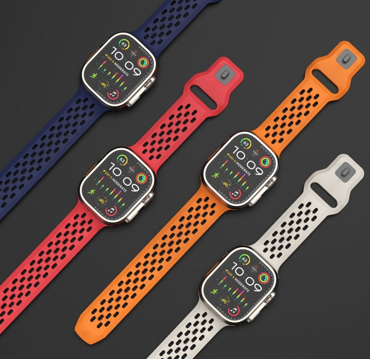 Lisslune | For Apple Watch Ultra 49mm Oval Holes Fluororubber Band (Midnight Blue)