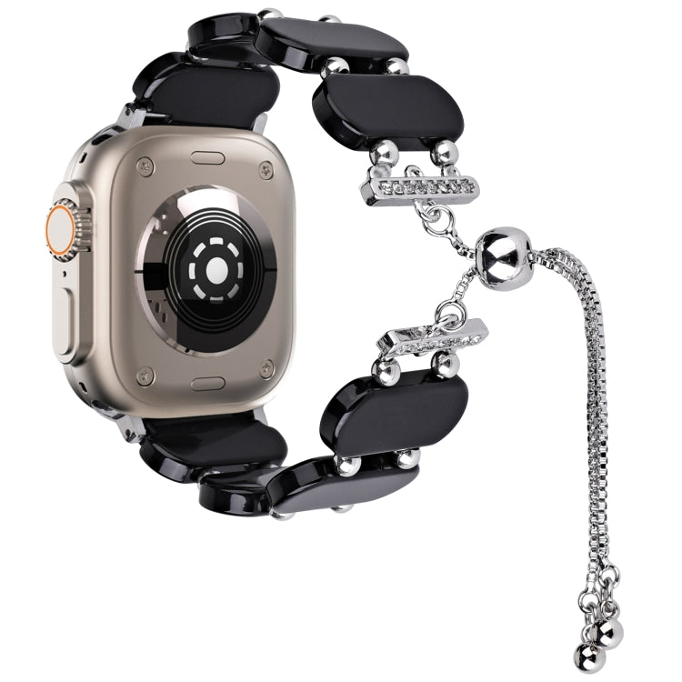 Lisslune | For Apple Watch Ultra 2 49mm Resin Expandable Chain Bracelet (Black)