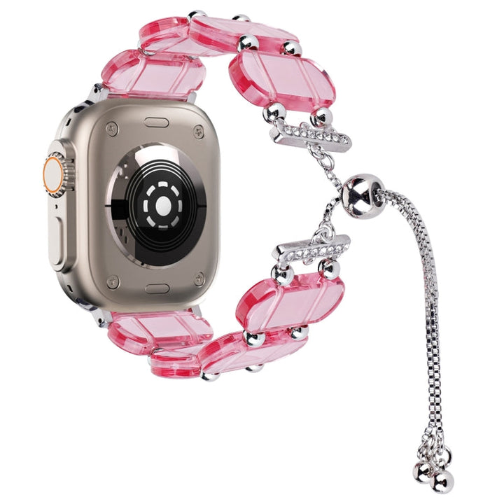 Lisslune | For Apple Watch Ultra 49mm Resin Expandable Chain Watch Band (Pink)