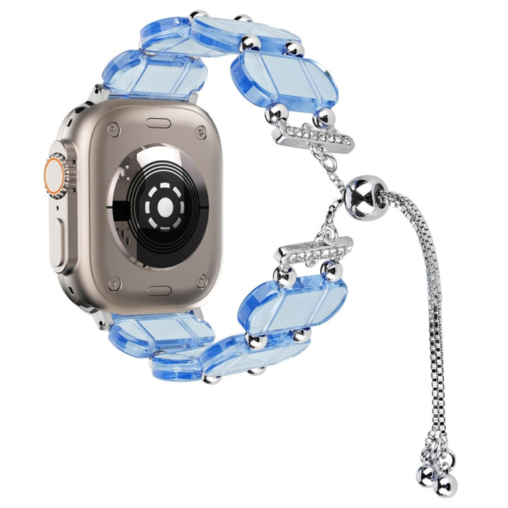 Lisslune | For Apple Watch Ultra 49mm Resin Expandable Chain Watch Band (Blue)