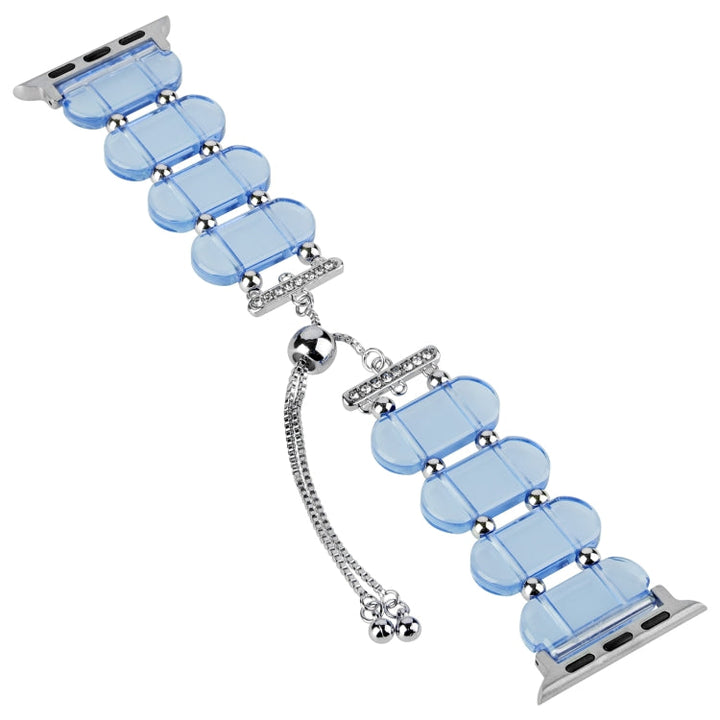 Lisslune | For Apple Watch Ultra 49mm Resin Expandable Chain Watch Band (Blue)