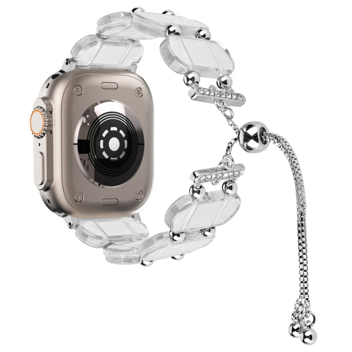 Lisslune | For Apple Watch Ultra 49mm Resin Telescope Chain Watch Strap (Transparent)