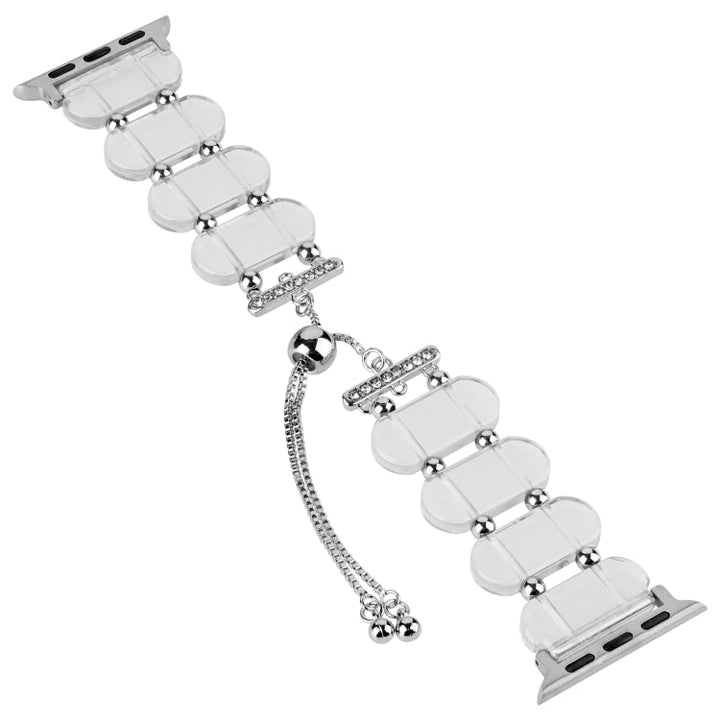 Lisslune | For Apple Watch Ultra 49mm Resin Telescope Chain Watch Strap (Transparent)