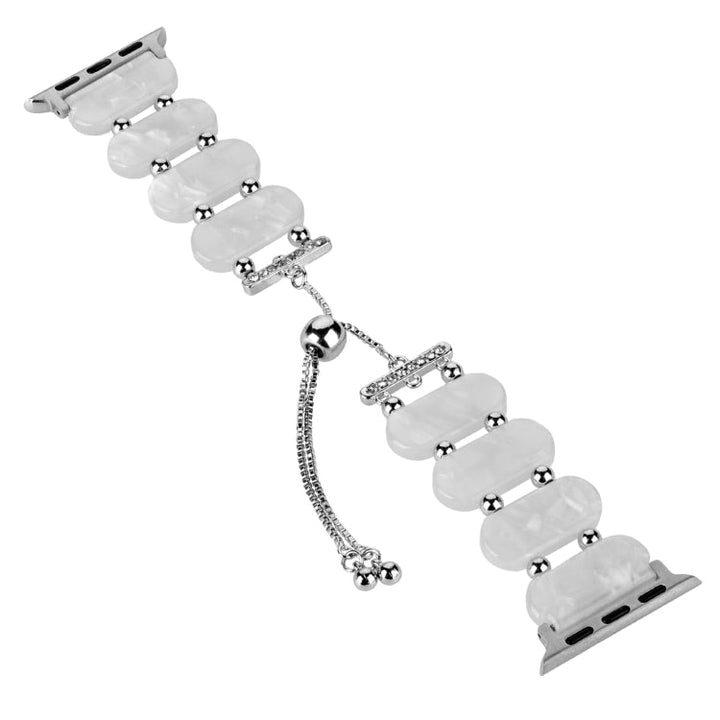 Lisslune | For Apple Watch Ultra 49mm Resin retractable chain watch band (Pearl White)