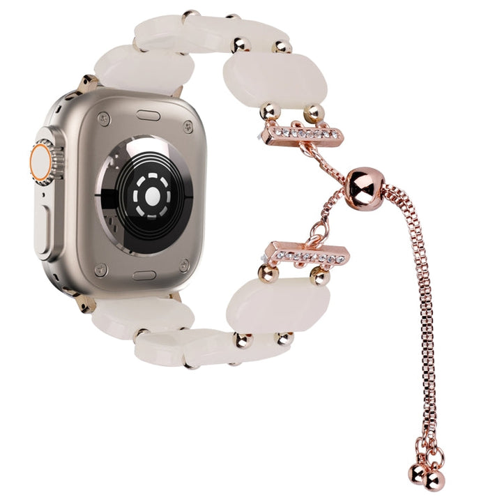 Lisslune | For Apple Watch Ultra 49mm Resin retractable chain bracelet (Mermaid Pink)