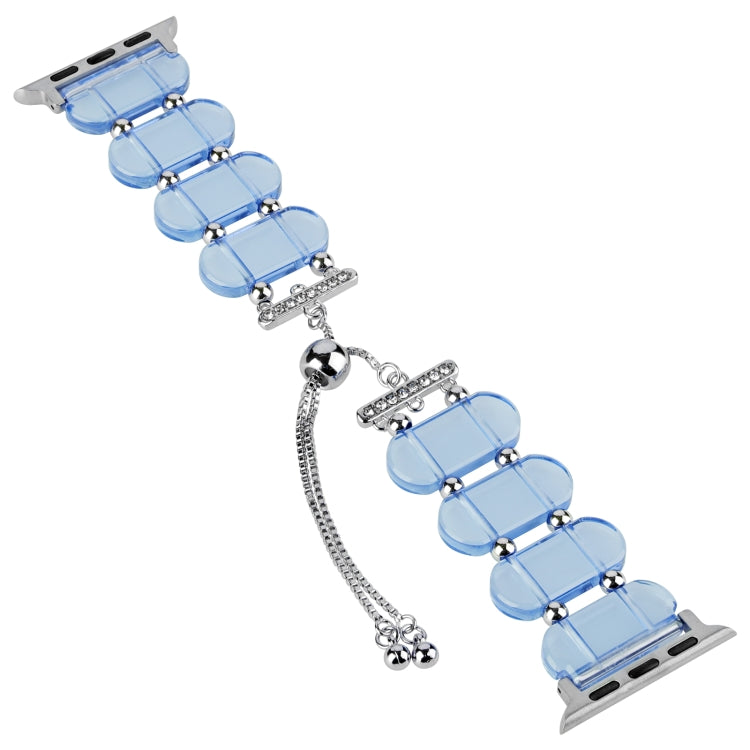 Lisslune | For Apple Watch Series 8 45mm Resin Telescope Chain Watchband (Blue)