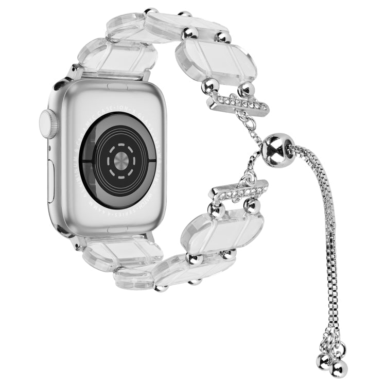 Lisslune | For Apple Watch SE 2022 44mm Resin Telescope Chain Watch Strap (Transparent)