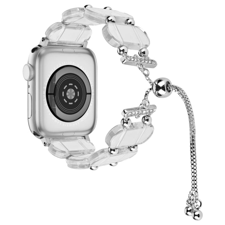 Lisslune | For Apple Watch SE 2022 44mm Resin Telescope Chain Watch Strap (Transparent)