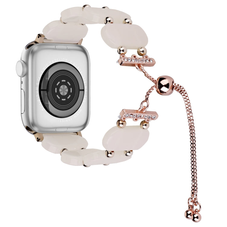 Lisslune | For Apple Watch SE 40mm Resin Retractable Chain Watch Band (Mermaid Pink)