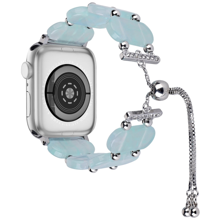 Lisslune | For Apple Watch Series 3 38mm Resin Retractable Chain Watch Band (Ice Blue)