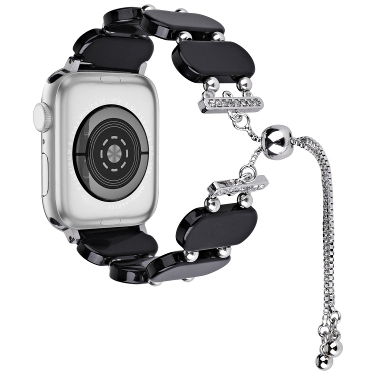 Lisslune | For Apple Watch Series 2 42mm Resin Extendable Chain Watch Band (Black)