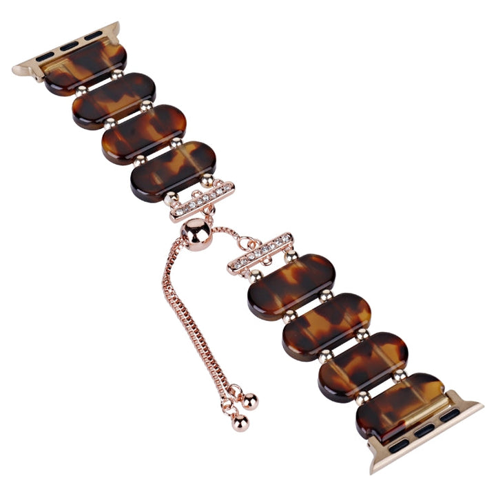Lisslune | For Apple Watch Series 2 38 mm Resin expandable chain bracelet (tortoiseshell)
