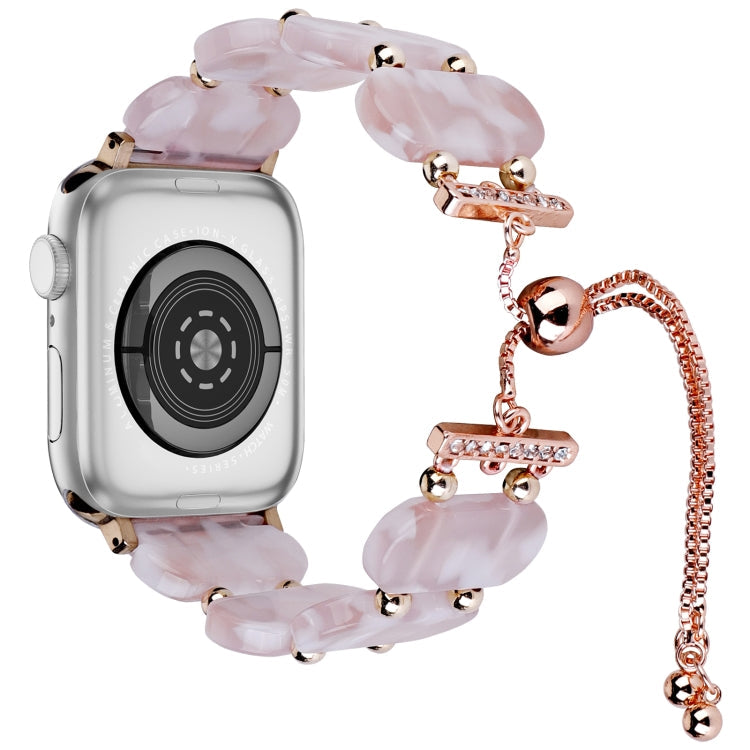 Lisslune | For Apple Watch 42mm Resin expandable chain watch band (Rose blossom)