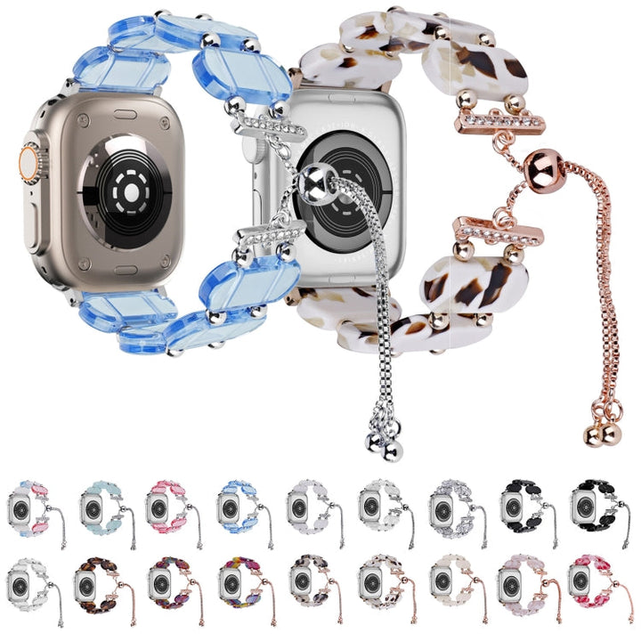 Lisslune | For Apple Watch Ultra 49mm Resin Telescope Chain Watch Strap (Transparent)