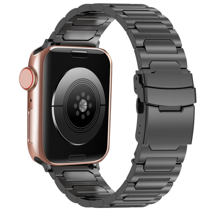 Lisslune | For Apple Watch SE 2023 40mm I-shaped titanium metal band (Black)