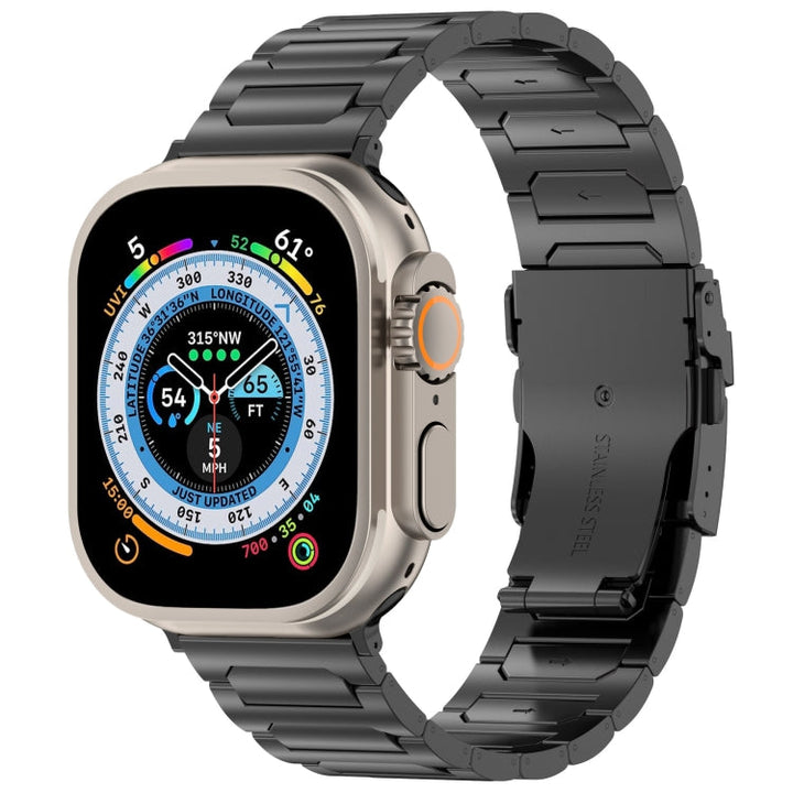Lisslune | For Apple Watch Ultra 2 49mm I-shaped titanium metal watch band (Black)