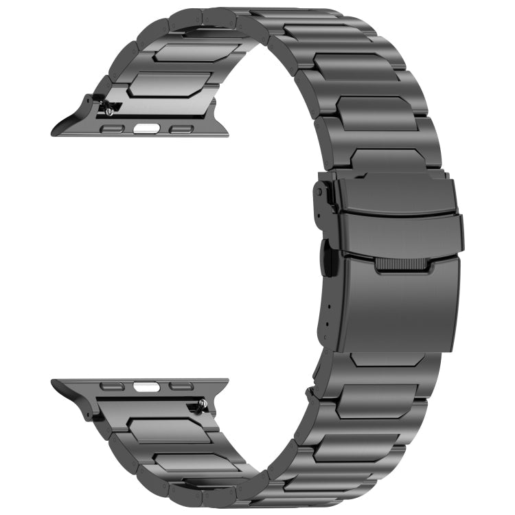 Lisslune | For Apple Watch Ultra 49mm I-shaped titanium metal watch strap (Black)