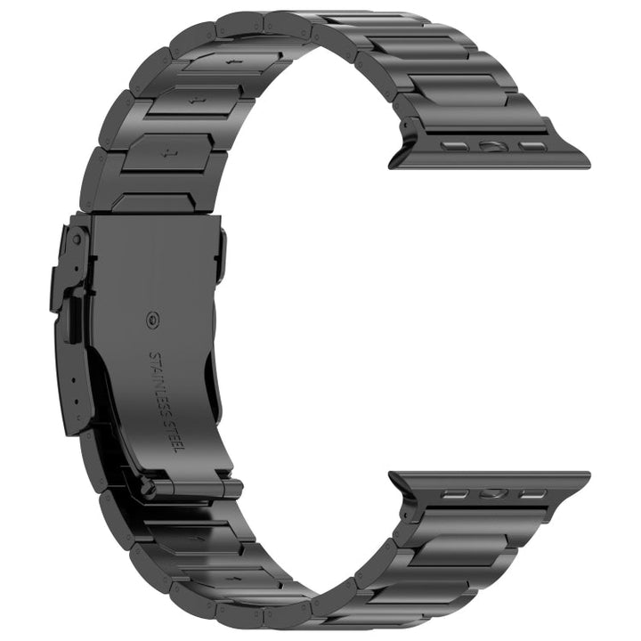 Lisslune | For Apple Watch Ultra 49mm I-shaped titanium metal watch strap (Black)