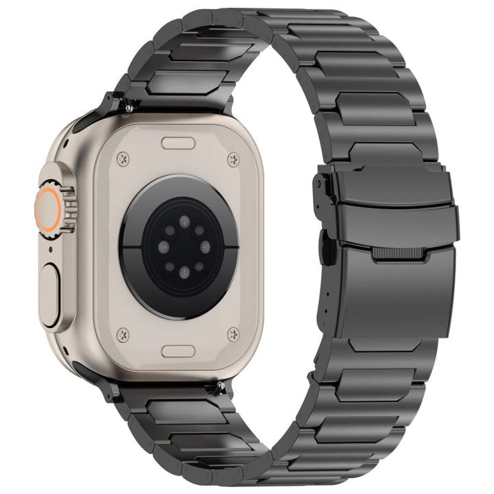 Lisslune | For Apple Watch Ultra 49mm I-shaped titanium metal watch strap (Black)