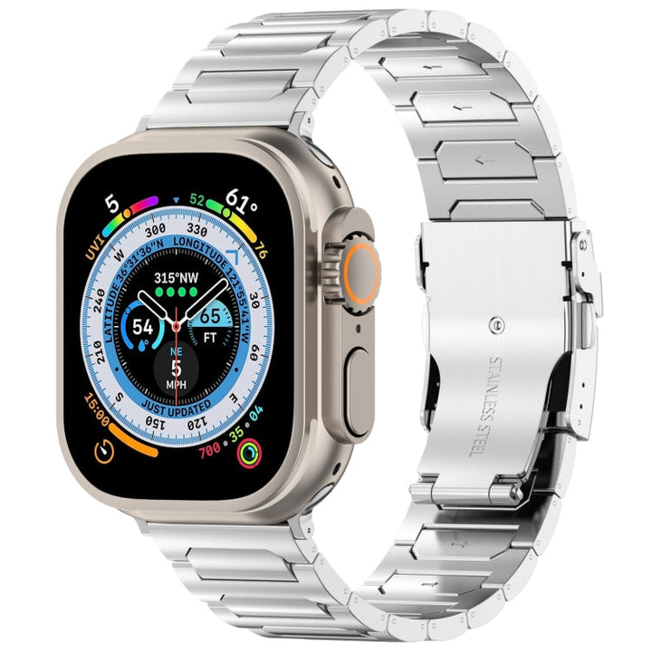 Lisslune | For Apple Watch Ultra 49mm I-shaped titanium metal watch band (Mirror Silver)