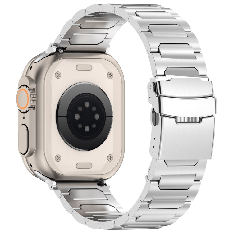 Lisslune | For Apple Watch Ultra 49mm I-shaped titanium metal watch band (Mirror Silver)