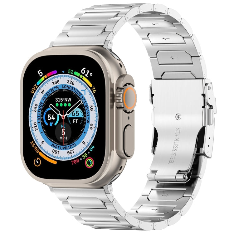 Lisslune | For Apple Watch Ultra 49mm I-shaped titanium metal watch strap (Silver)